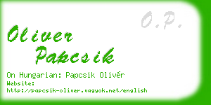 oliver papcsik business card
